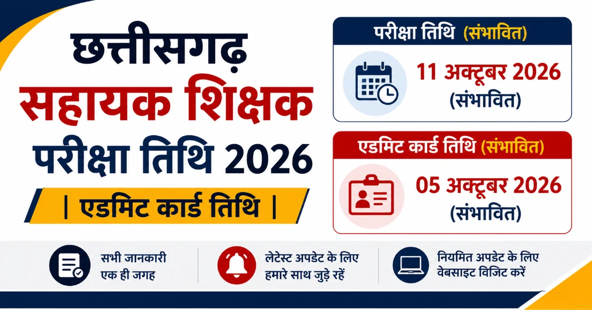 CGSSB Assistant Teacher Exam Date 2026 | सहायक शिक्षक परीक्षा तिथि?
